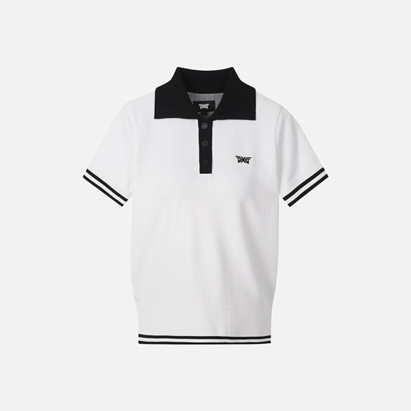 PXG KOREA WOMEN COLLARED SHORT SLEEVE KNIT