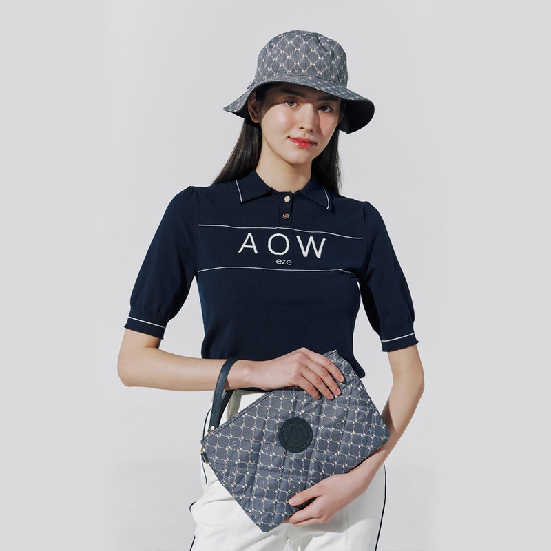 AOW SEE THROUGH T-COLLAR KNIT
