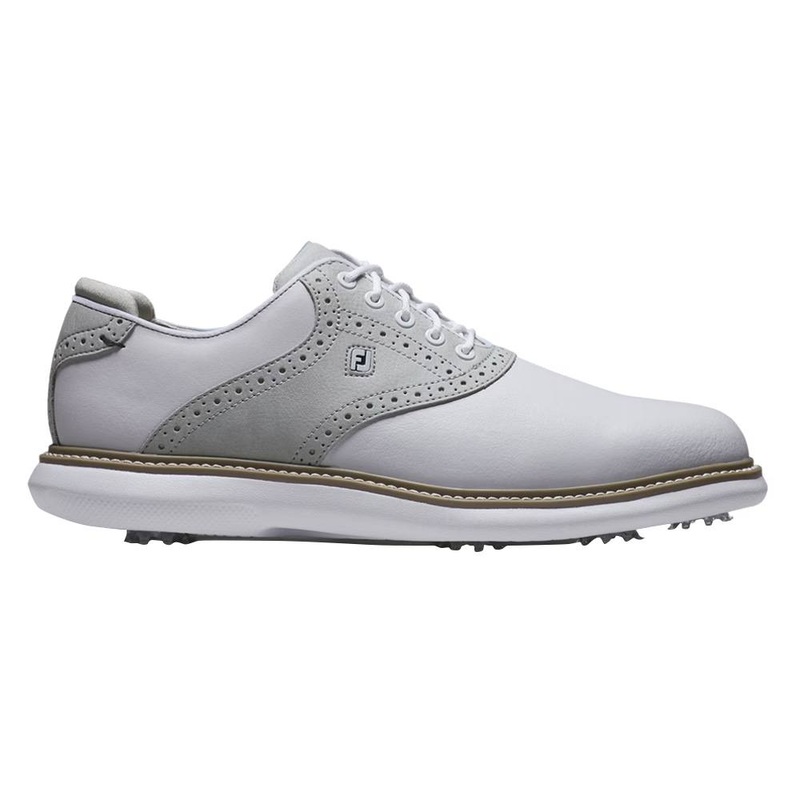 FootJoy FJ Traditions Golf Shoes White/Gray/Tan – 24 Men