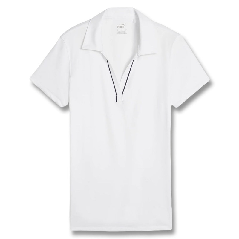 PUMA CLOUDSPUN Piped Golf Polo White Glow – SS25 Women