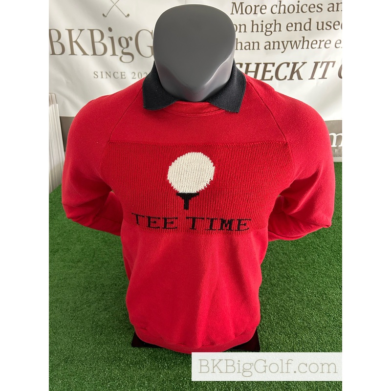 Vintage Grande Ronde Knits Tee Time Red XL Golf Sweater Polo