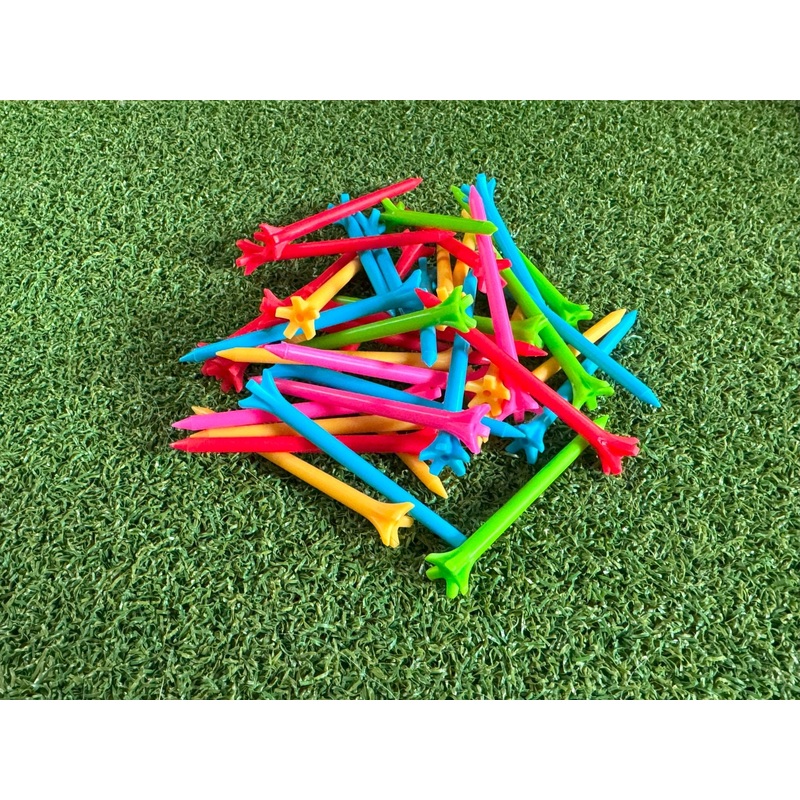 Plastic Golf Tees 2-3/4in, 5-Prong, Eco Multi Colored