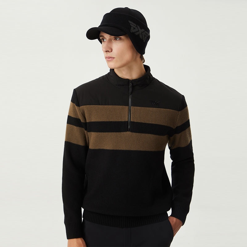 PXG KOREA MEN WINTER HALF ZIP-UP WINDPROOF SWEATER