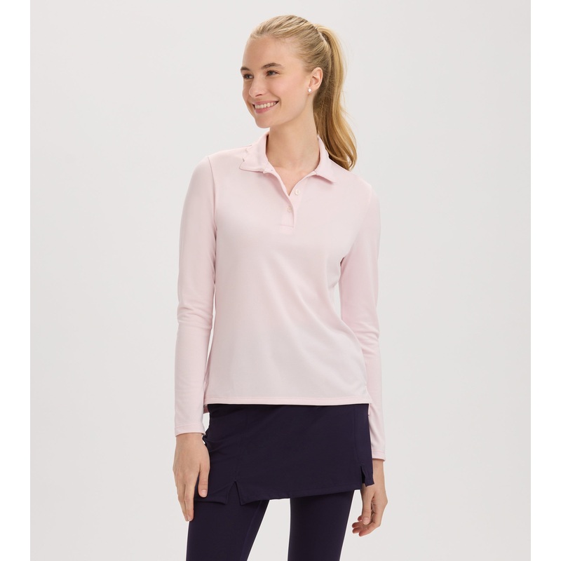 Renwick Scallop Collar Long Sleeve Polo