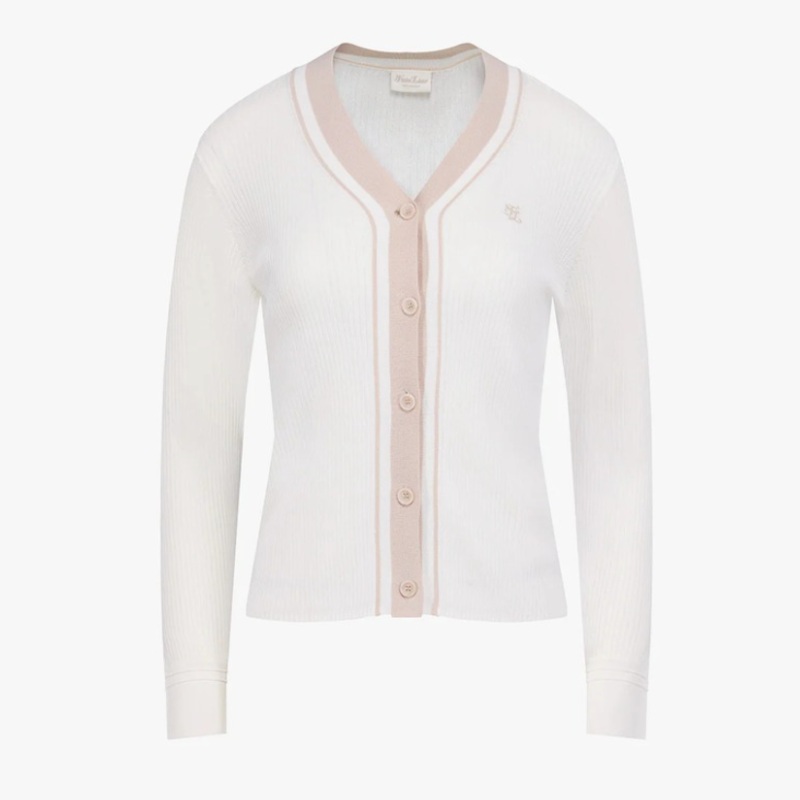 Fairliar Women Color Combination Wide Ribbed Cardigan