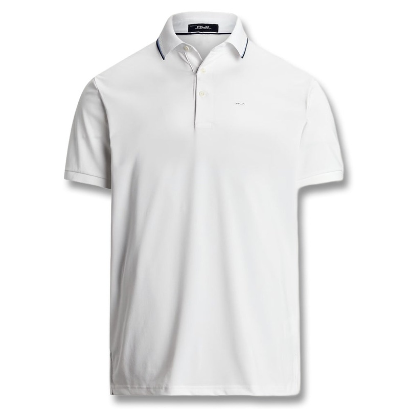 Ralph Lauren Air Tech Pique Knit w/Tipping Golf Polo (Tailored Fit) Ceramic White Multi – SP25 Men