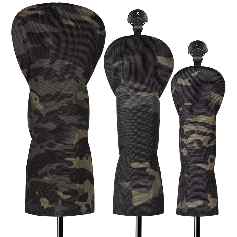 3 Pack Camouflage Golf Club Head Covers for Driver, Fairway Woods and Hybrid, Golf Iron Covers 12 PCS