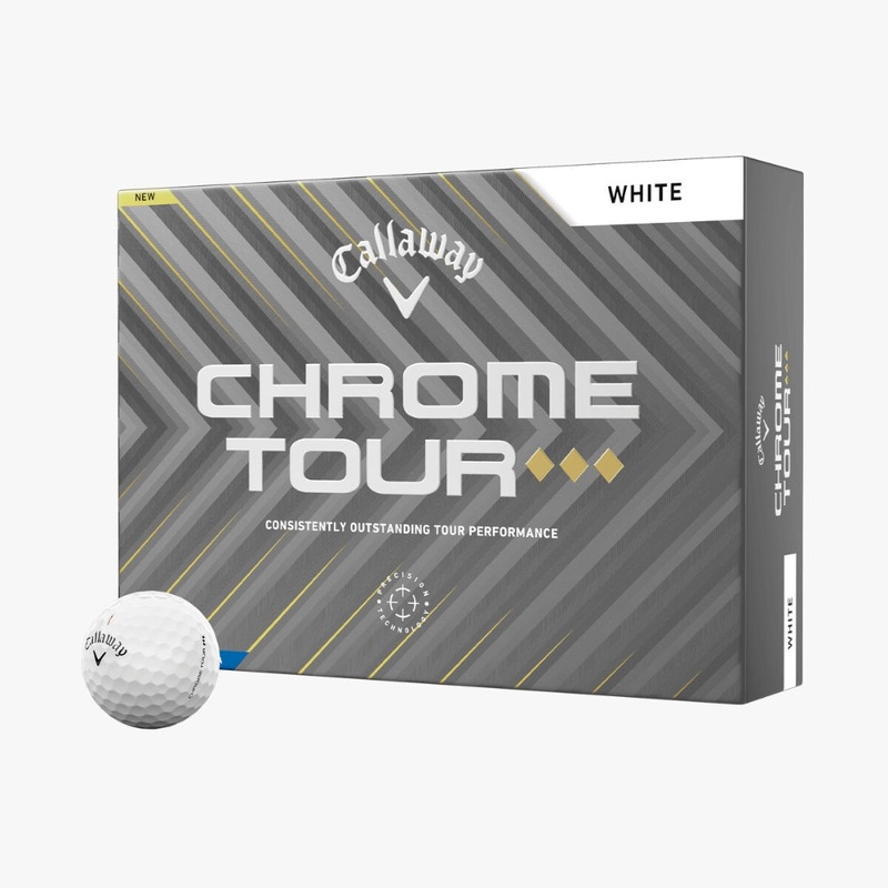 Callaway 2025 Chrome Tour Triple Diamond White Golf Balls – 1 Dozen