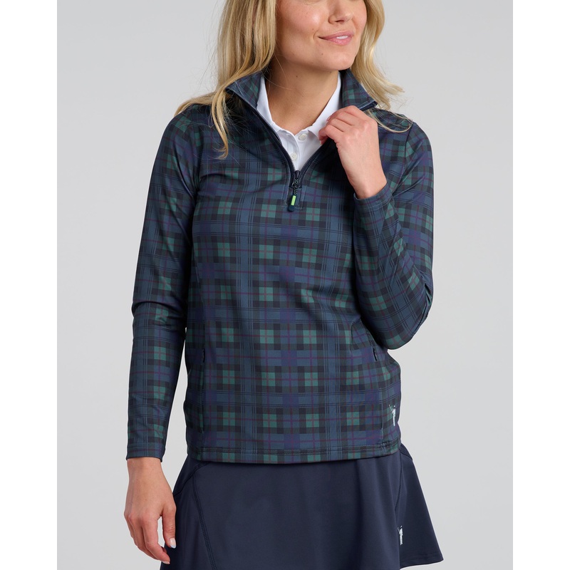 Dark Tartan Women’s Chip Shot Pocket Pullover