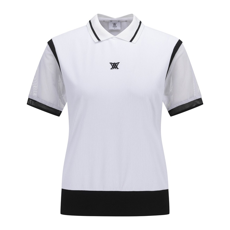 ANEW GOLF WOMEN SHOULDER MESH POINT SHORT T-SHIRT