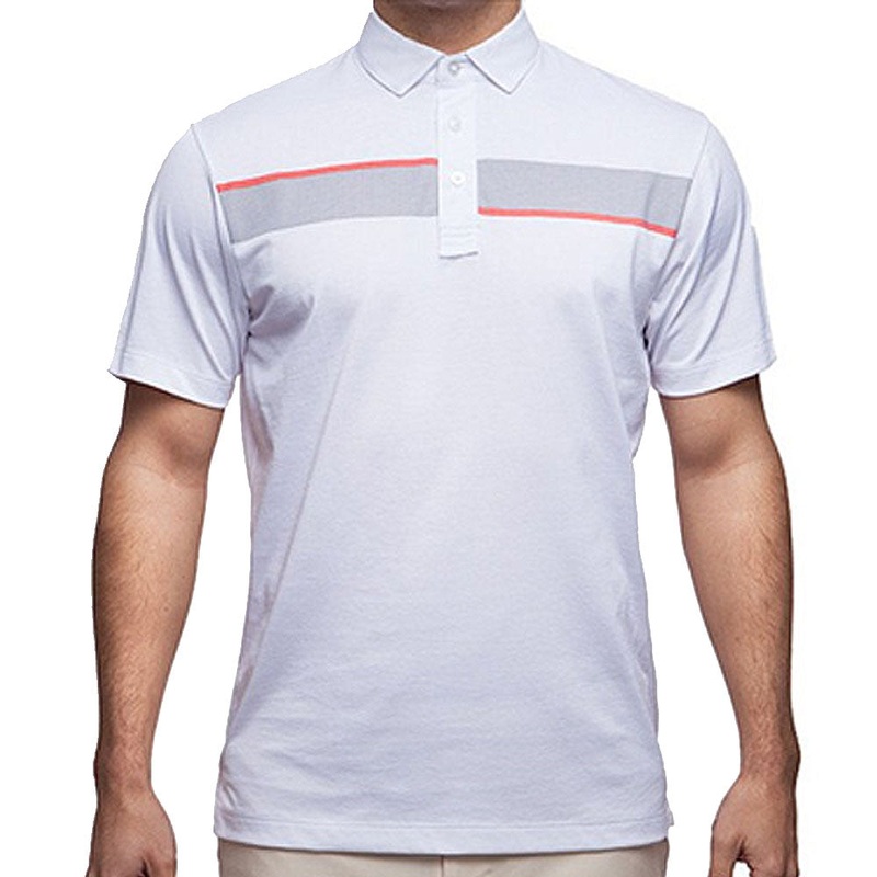 Devereux Jonah Golf Polo White/Steel/Calypso Coral – SS16 Men
