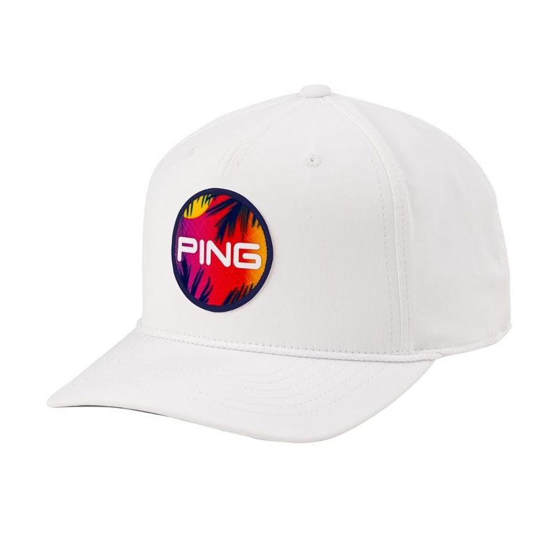 Ping Electric Sunset Snapback Hat White 2025