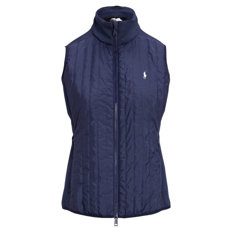 Ralph Lauren Hybrid Quilted-Front Full-Zip Golf Vest Refined Navy – SP25 Women