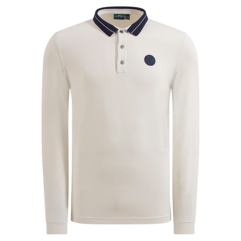 Chervo Affranto Longsleeve Golf Polo Beige – FW24 Men
