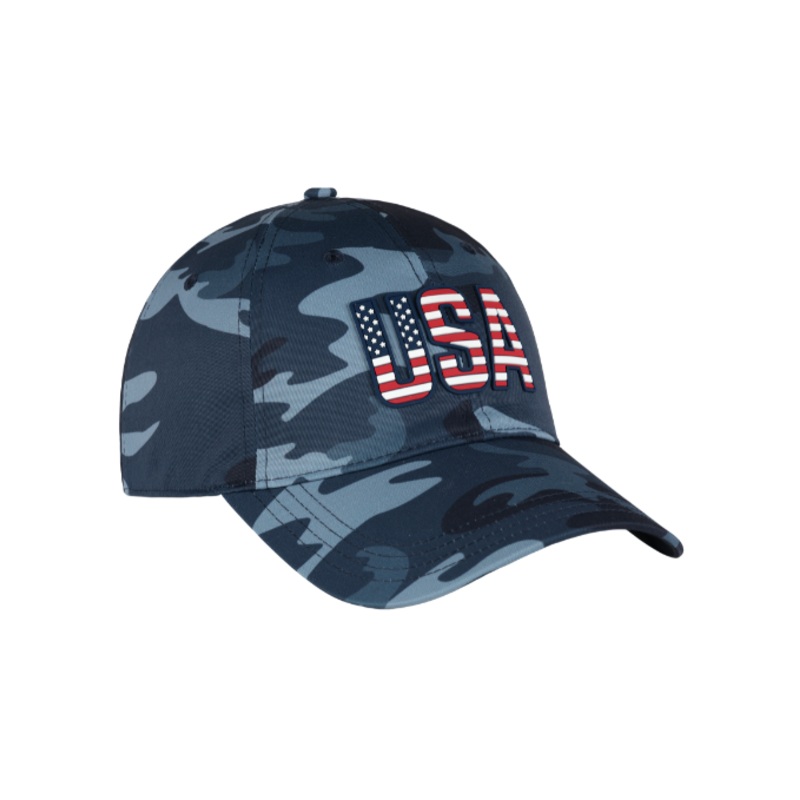 USA Camo Print Poly Cap