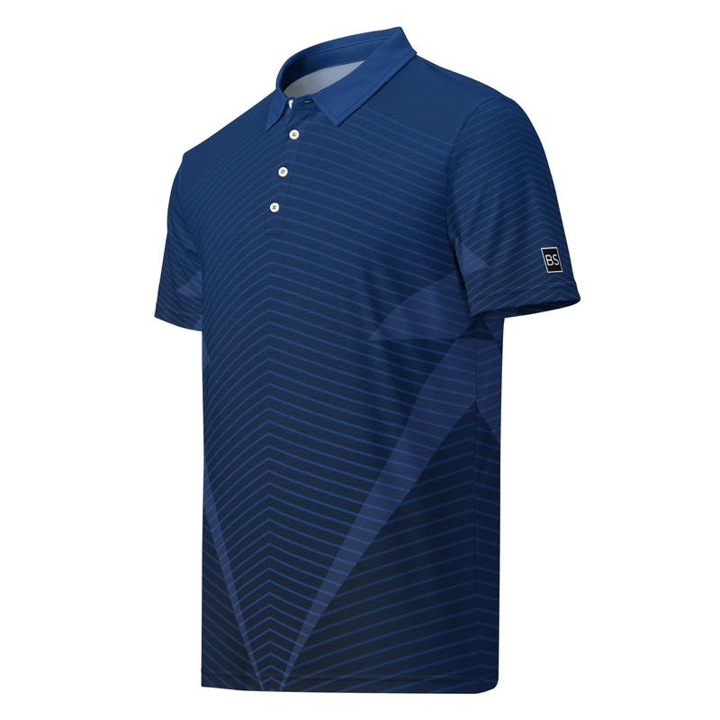 Black Square Golf Blue Razor Mens slim fit polo