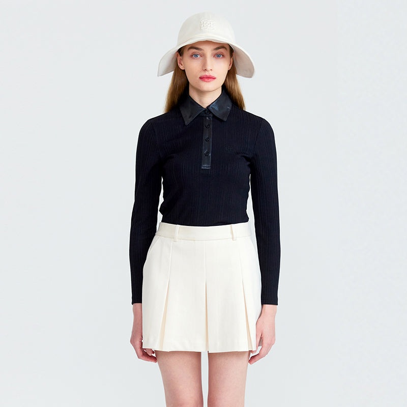 CELLTY WOMEN WOOLEN PLEATS BANDING SHORT SKIRTS
