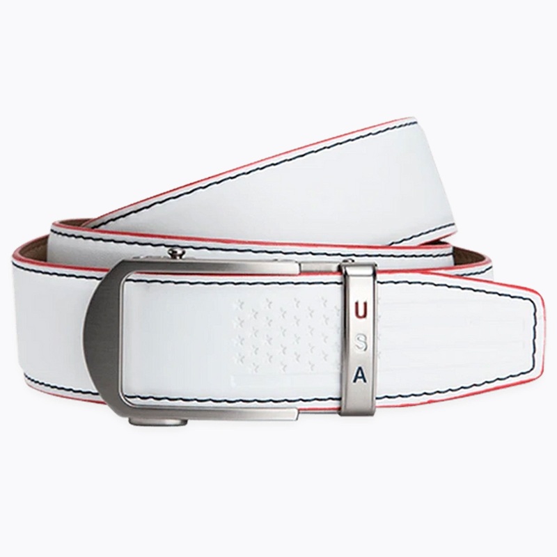 Anthem White Golf Ratchet Belt, 1 3/8″ Strap [35mm]