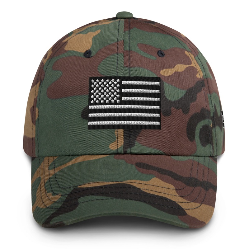 Black Square Ops Flag Camo Golf Hat