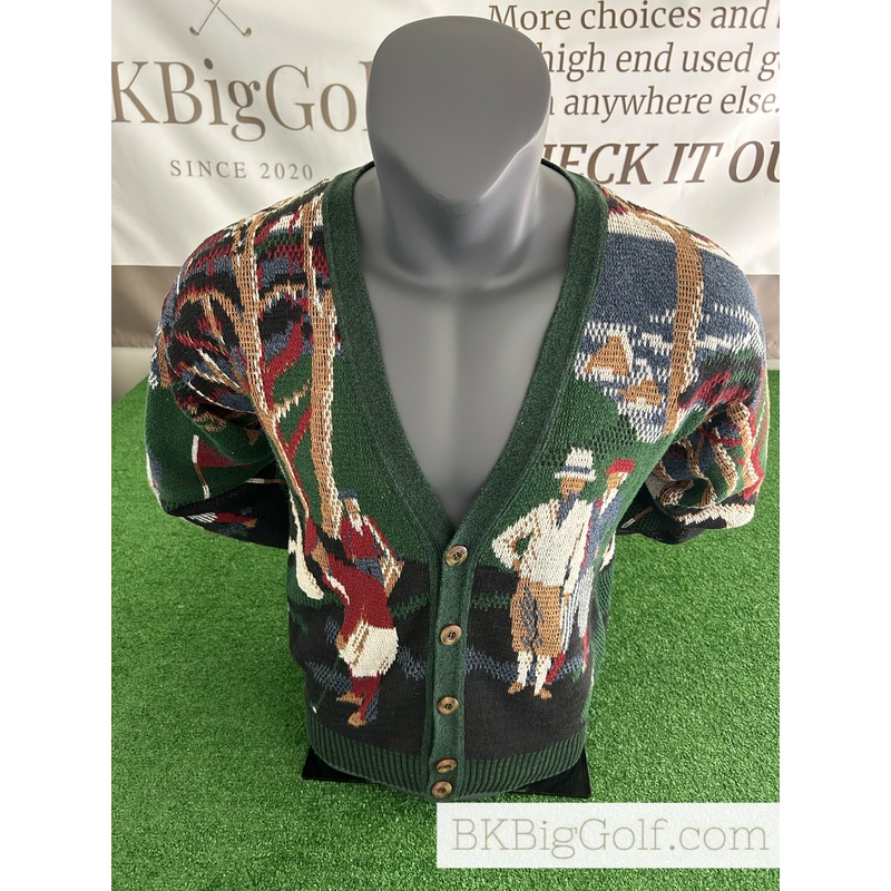 Vintage Crossings Size L Knit Golf Cardigan