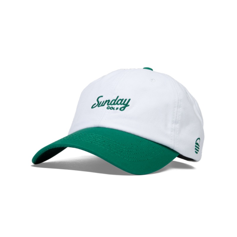 Sunday Golf Dad Hat | White & Green