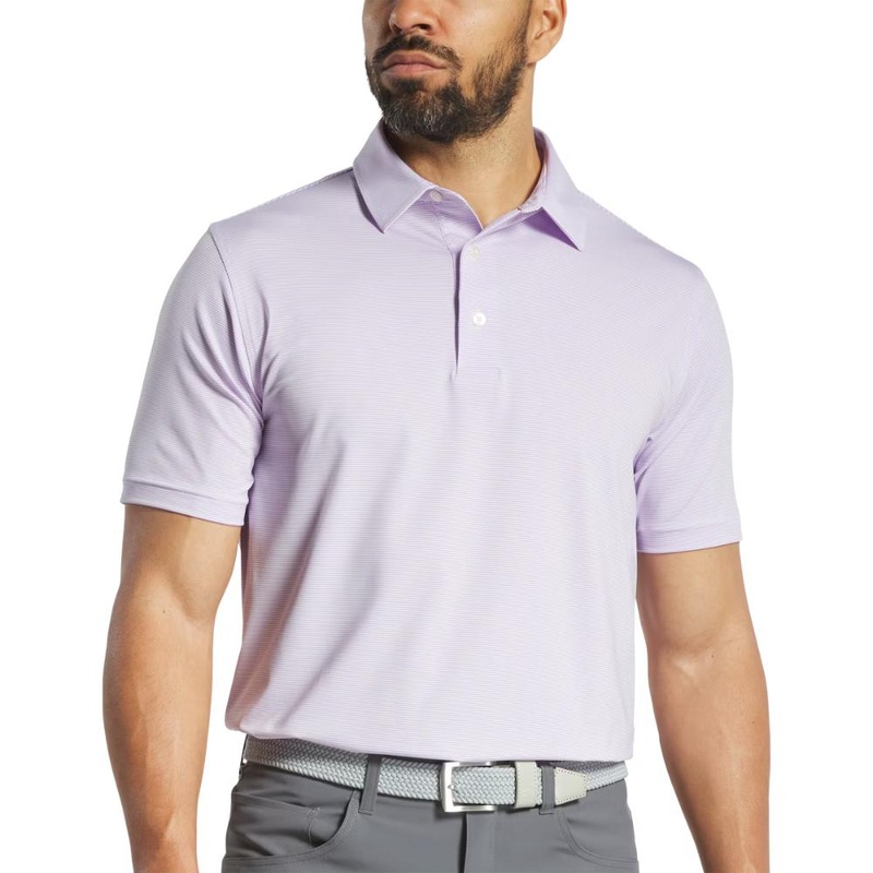 FootJoy Men’s Microfeeder Stripe Lavender/White Polo 25