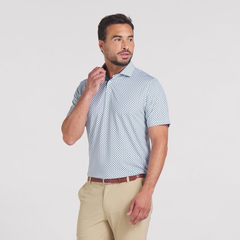 MATTR Micro Floral Golf Polo