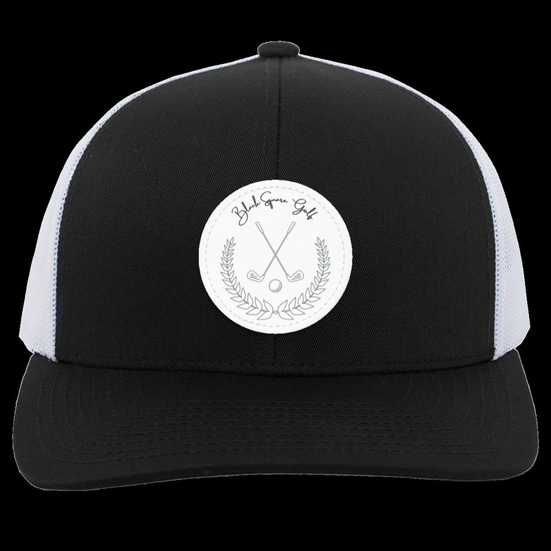 Black Square Golf Trucker-Style Snap-Back Vintage Patch Golf Hat