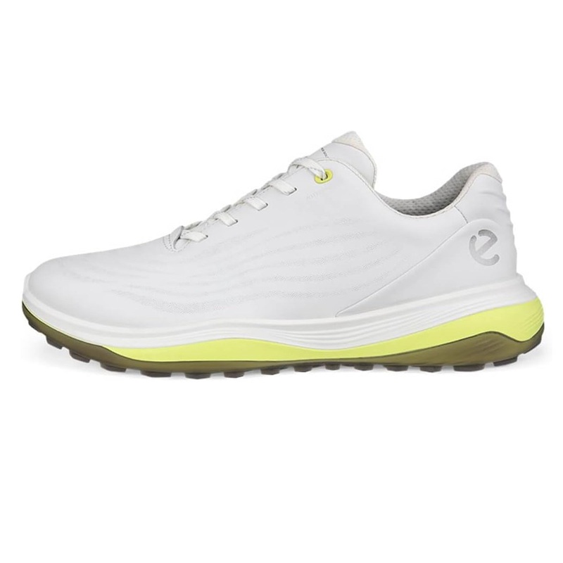 Ecco Men’s LT1 Golf Spikeless Shoes – White/Yellow