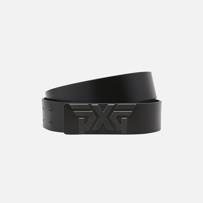 PXG KOREA MEN BLACK BUCKLE LOGO BELT