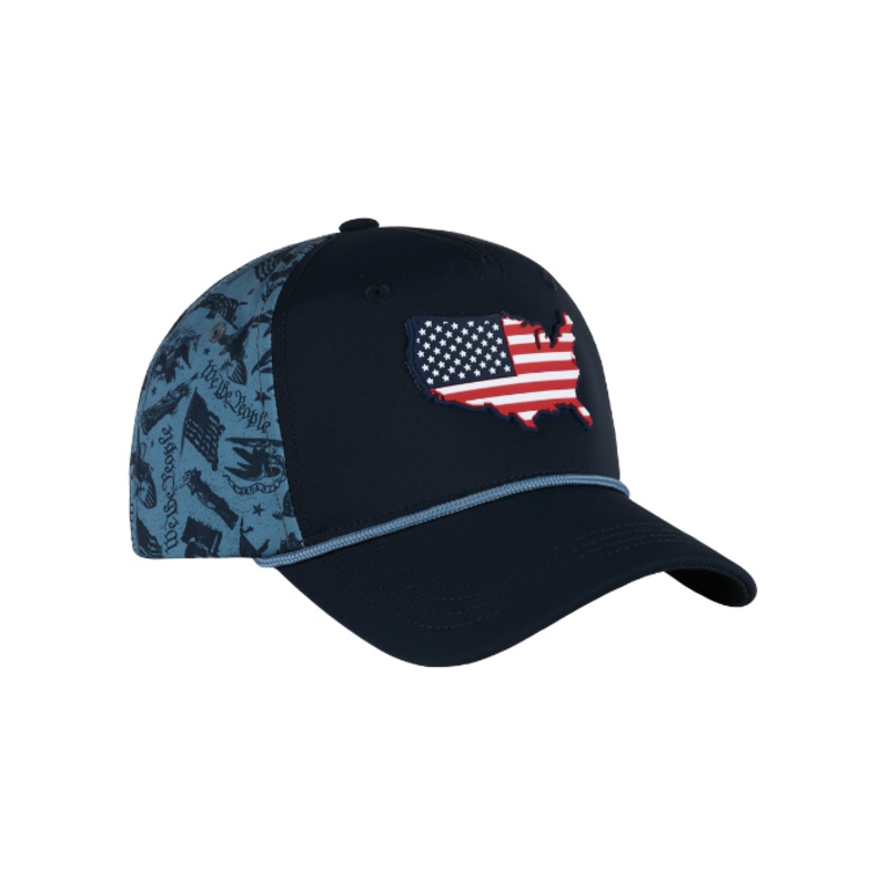 United States Liberty Print Navy Mesh Back Rope Cap