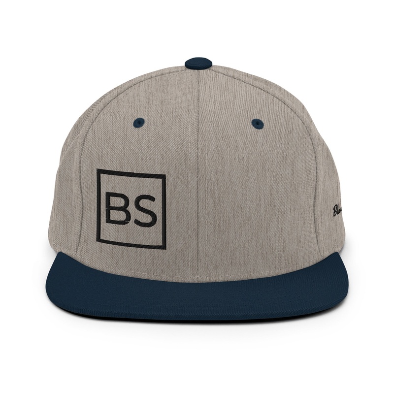 Black Square Golf Flat Brim Snapback Hat