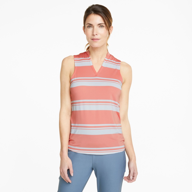Women’s CLOUDSPUN Valley Stripe Sleeveless Golf Polo
