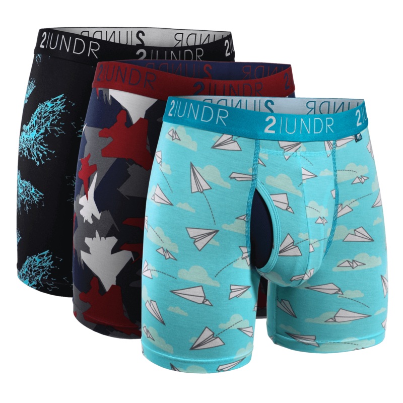 2UNDR 3 Pack – Swing Shift Boxer Brief – Astro Eagles/Top Gun/Office Jets