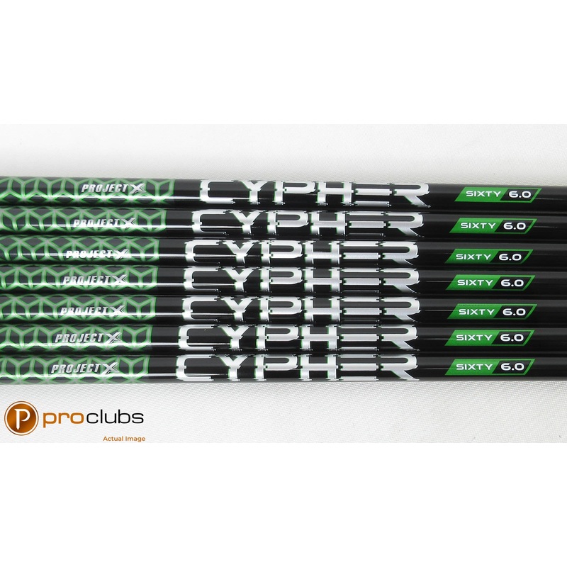 7pc NEW PROJECT X CYPHER SIXTY 60 6.0 STIFF FLEX GRAPHITE IRON SHAFTS .370 TIP
