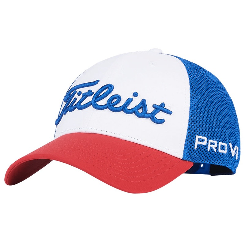 Titleist Tour Performance Mesh Golf Cap White/Royal/Red – 24 Men