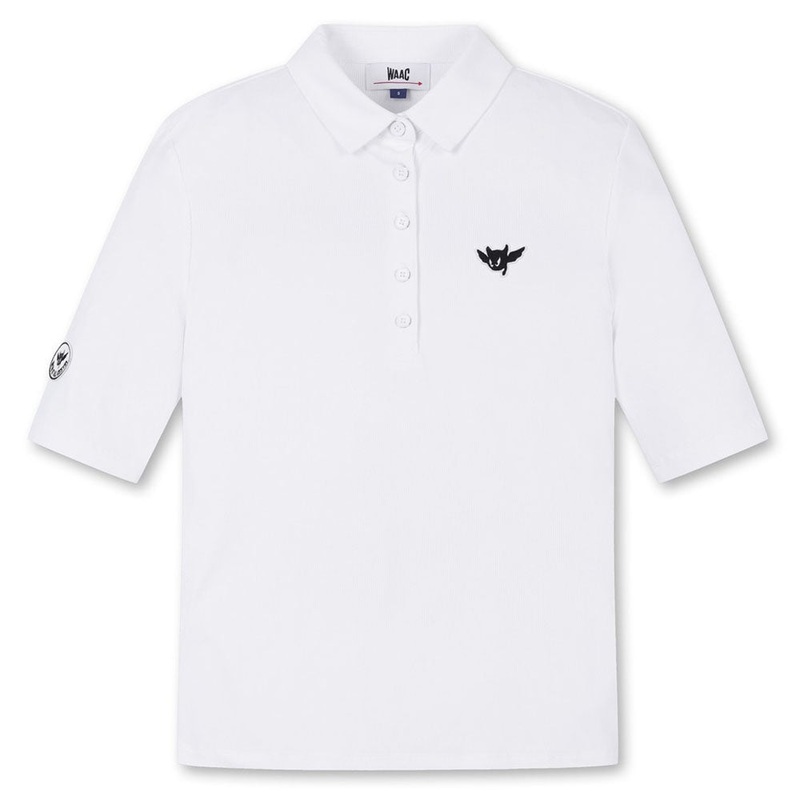 WAAC Athletic Ribbed Slim Golf Polo White – SS24 Women