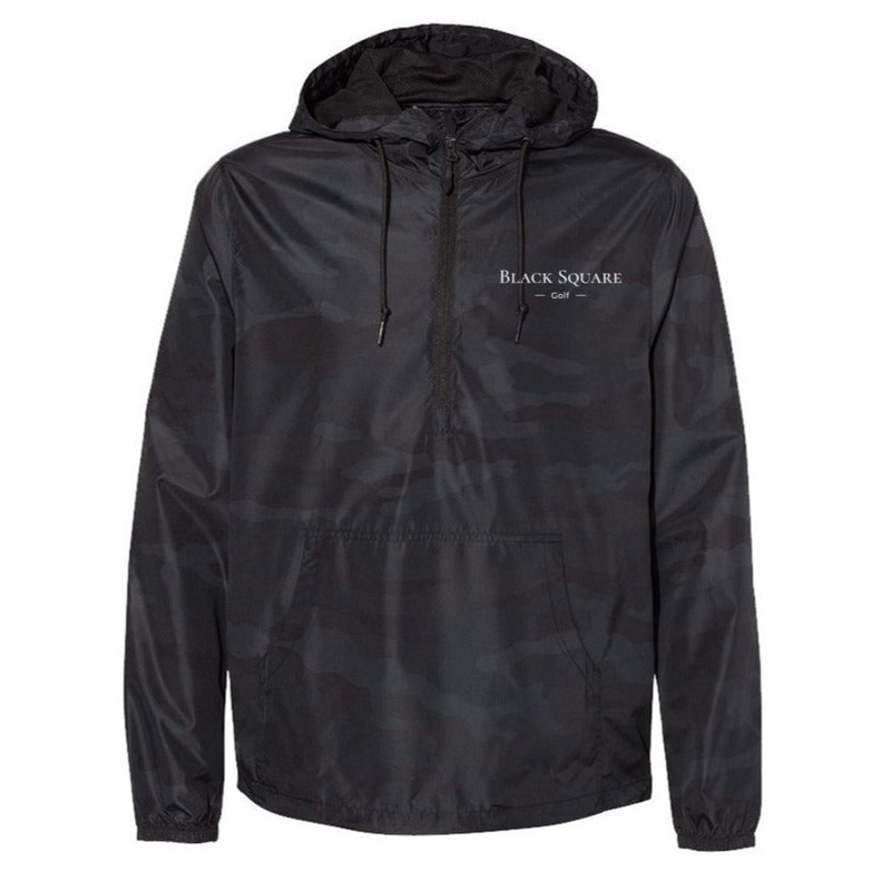 Black Camo Pullover Windbreaker