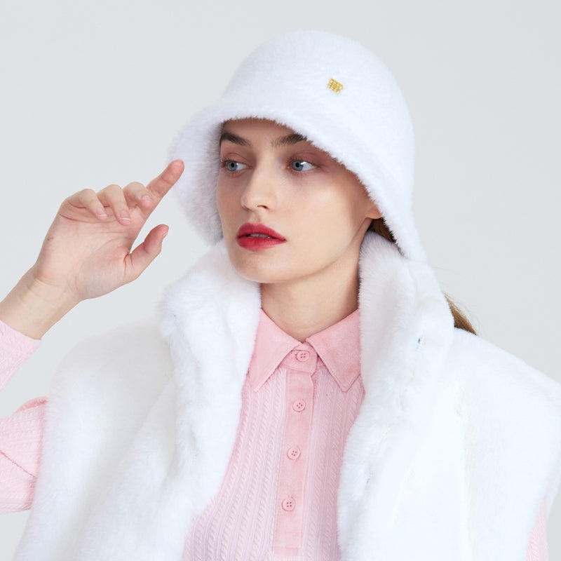 CELLTY WOMEN SOFT FUR BUCKET HAT