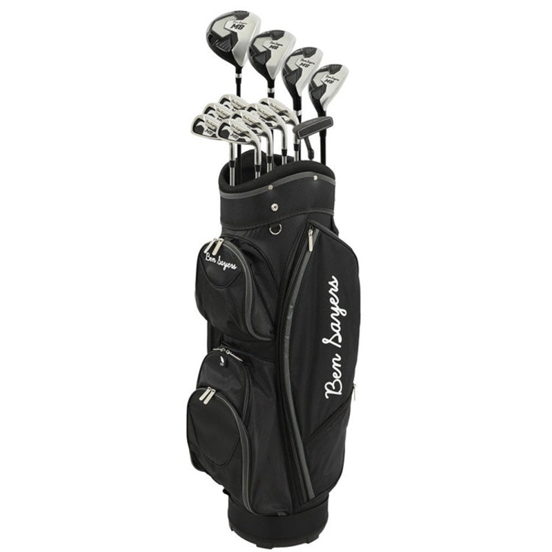 Ben Sayers M8 13-Piece Cart Bag Golf Package Set – Graphite/Steel – +1″