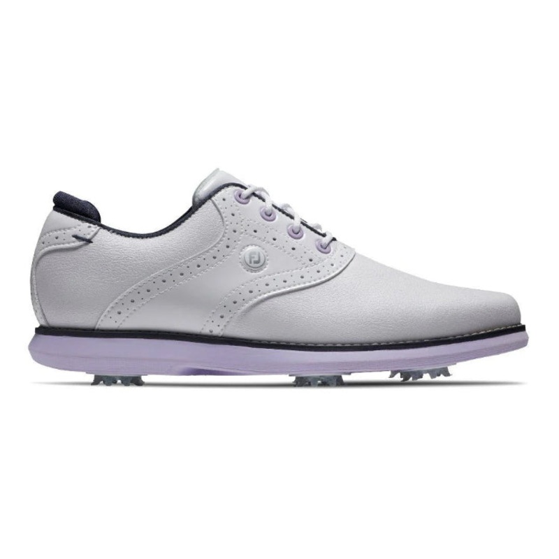 FootJoy Ladies Traditions Golf Shoes – White/Navy/Purple