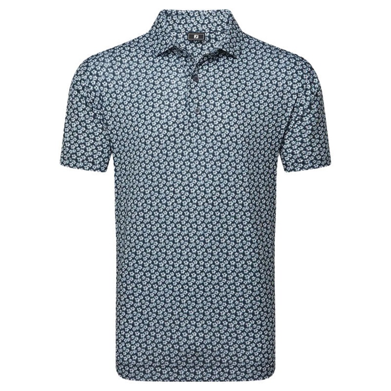 FootJoy Floral Sketch Print Lisle Golf Polo Shirt