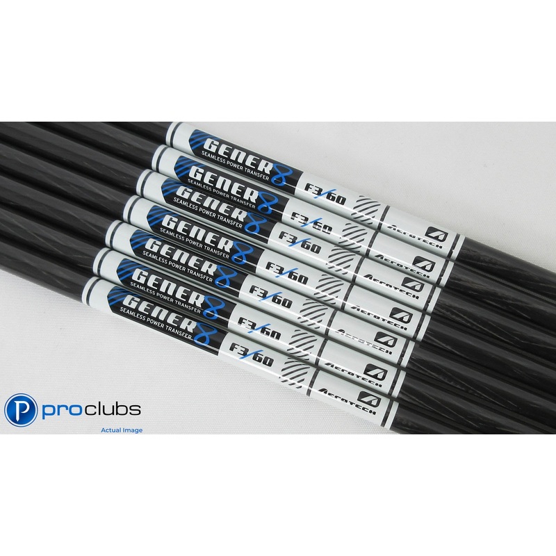 7- NEW AEROTECH GENER8 60 F3 REGULAR FLEX GRAPHITE IRON SHAFTS .370 TIP #349524