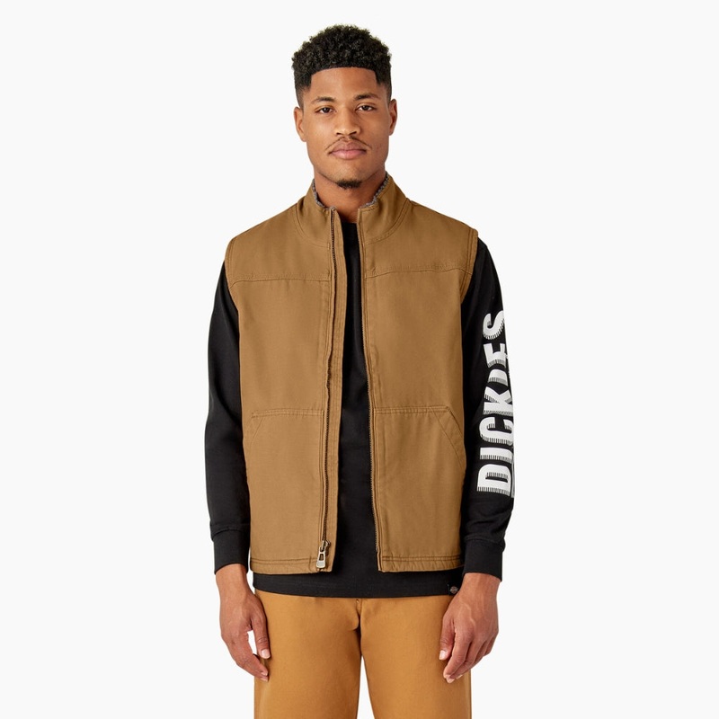 Dickies Men’s Duck Canvas High Pile Fleece Lined Vest