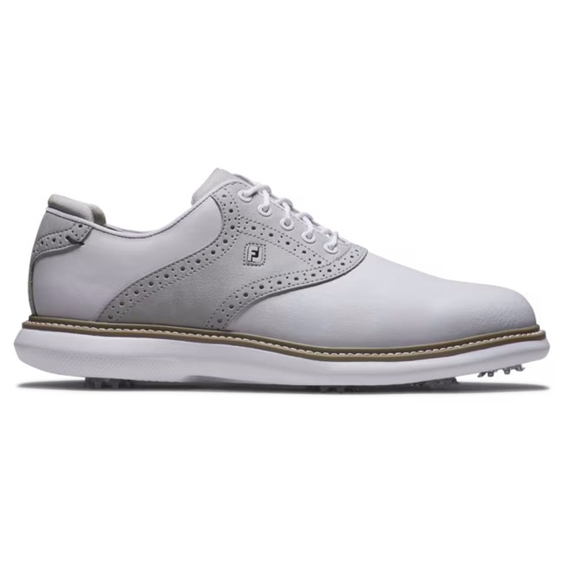 FootJoy Men’s Traditions Golf Shoe – 57957 White/Grey/Tan
