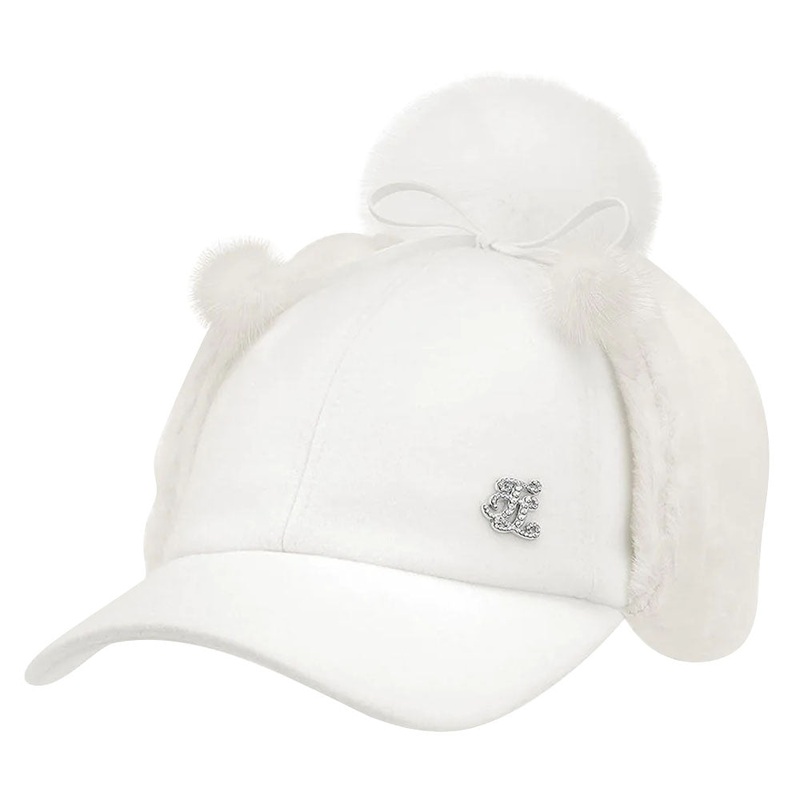 Fairliar Wool Ear Muff Golf Cap White – 24 Women