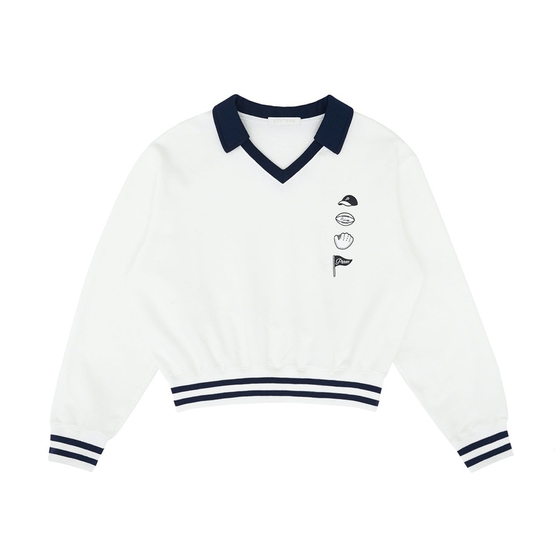 Piv’vee Women Sports Emoji V Neck Sweatshirt