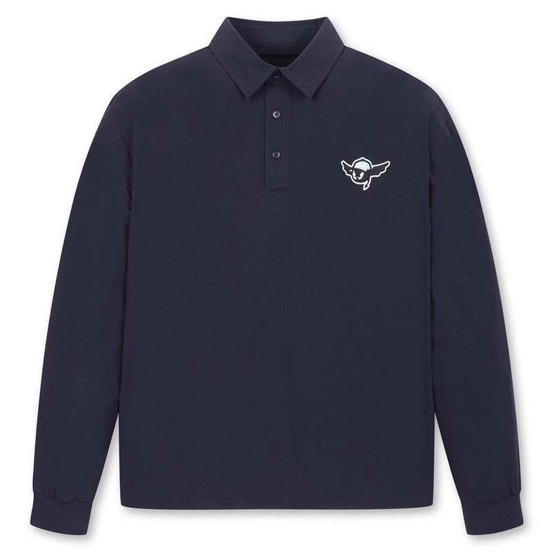 WAAC Woven Longsleeve Golf Polo Dark Navy – 24 Men