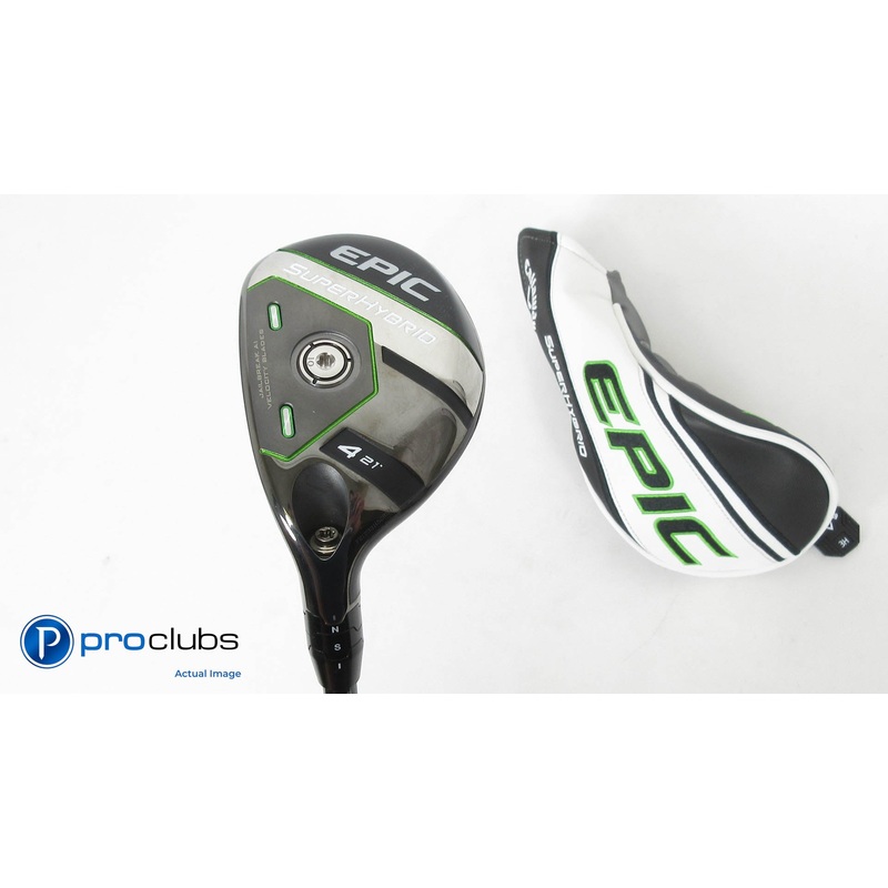 Mint! LEFT HANDED CALLAWAY EPIC SUPER HYBRID 21* #4 Regular Flex w/ HEADCOVER