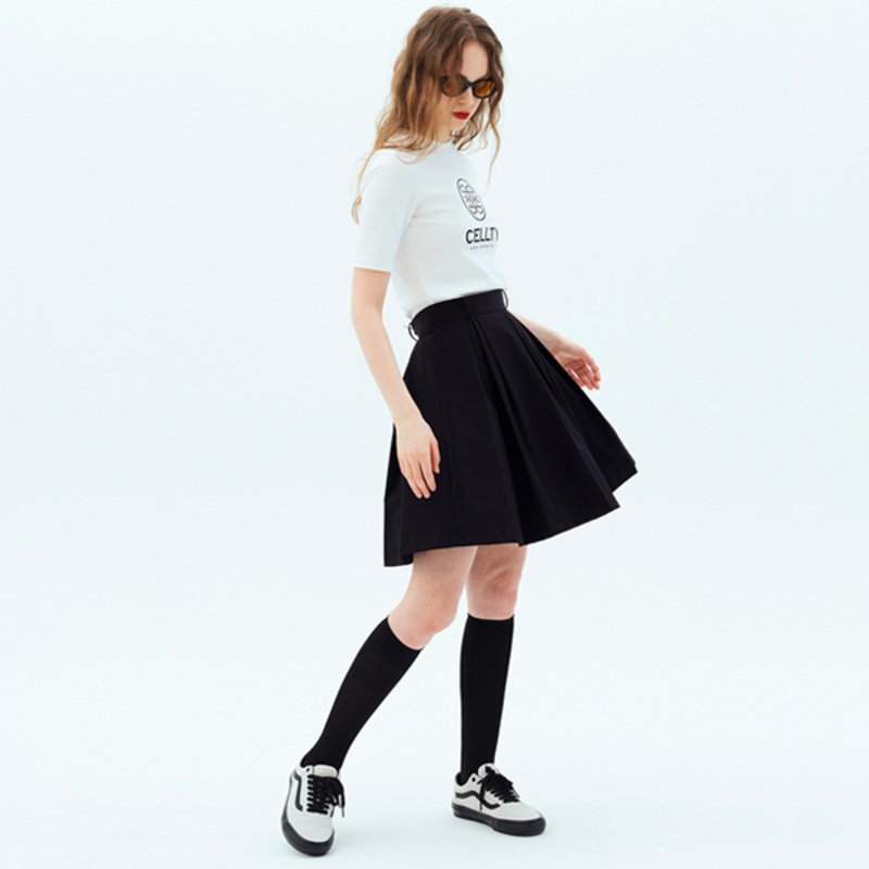 Cellty Layered Pleats Midi Skirts